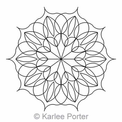 Digital Quilting Design Lotus Block 10 by Karlee Porter.