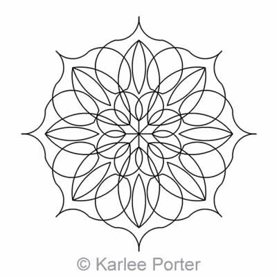 Digital Quilting Design Lotus Block 8 by Karlee Porter.