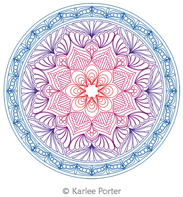 Digital Quilting Design Mandala 13 by Karlee Porter.