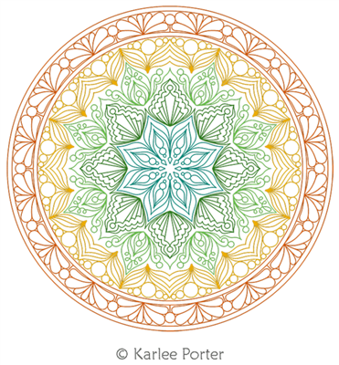 Digital Quilting Design Mandala 14 by Karlee Porter.