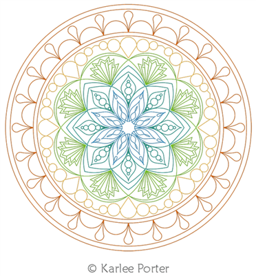 Digital Quilting Design Mandala 3 by Karlee Porter.