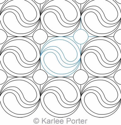 Digital Quilting Design Ocean Sunrise by Karlee Porter.