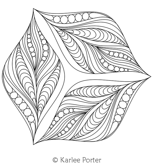 Ohana Rounded Block by Karlee Porter. This image demonstrates how this computerized pattern will stitch out once loaded on your robotic quilting system. A full page pdf is included with the design download.
