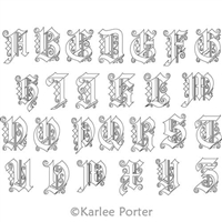 Digital Quilting Design Old Romance Alphabet Uppercase by Karlee Porter