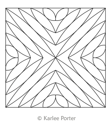 Digital Quilting Design Optical Sound Wave Block 1 by Karlee Porter.