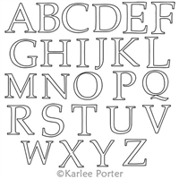 Digital Quilting Design Palatino Alphabet by Karlee Porter.