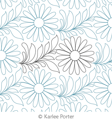 Path 'o Daisies by Karlee Porter. This image demonstrates how this computerized pattern will stitch out once loaded on your robotic quilting system. A full page pdf is included with the design download.
