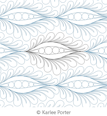Digitized Longarm Quilting Design Pea Pod Feather 3 was designed by Karlee Porter.