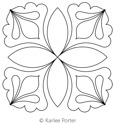 Digital Quilting Design Prairie Lace Block by Karlee Porter.
