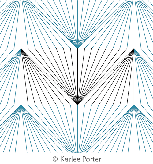 Pyramids Border Dark by Karlee Porter. This image demonstrates how this computerized pattern will stitch out once loaded on your robotic quilting system. A full page pdf is included with the design download.