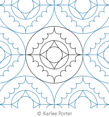 Digitized Longarm Quilting Design Rosetta was designed by Karlee Porter.