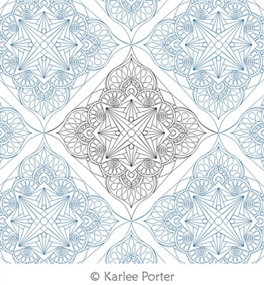 Rylee by Karlee Porter. This image demonstrates how this computerized pattern will stitch out once loaded on your robotic quilting system. A full page pdf is included with the design download.