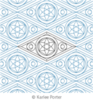 Sacred Geometry Connection by Karlee Porter. This image demonstrates how this computerized pattern will stitch out once loaded on your robotic quilting system. A full page pdf is included with the design download.