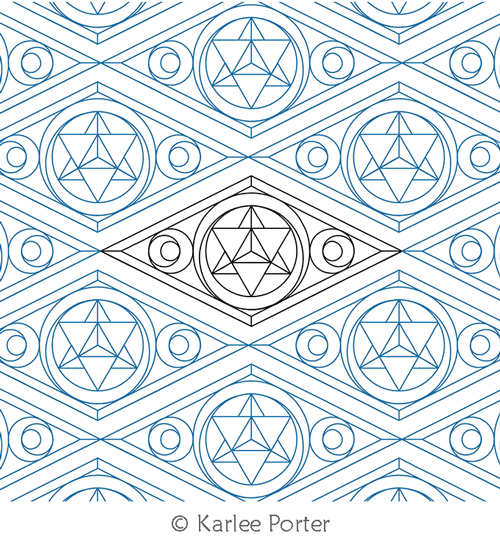 Sacred Geometry Merkaba by Karlee Porter. This image demonstrates how this computerized pattern will stitch out once loaded on your robotic quilting system. A full page pdf is included with the design download.