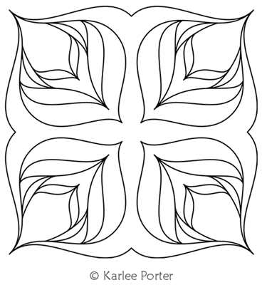 Digitized Longarm Quilting Design Sitara Flame Block was designed by Karlee Porter.