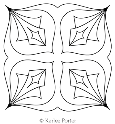 Digitized Longarm Quilting Design Sitara Quill Block was designed by Karlee Porter.