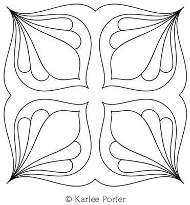 Digitized Longarm Quilting Design Sitara Seashell Block was designed by Karlee Porter.