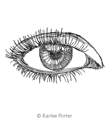 Digital Quilting Design Sketchy Eye by Karlee Porter.