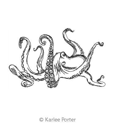 Digital Quilting Design Sketchy Octopus by Karlee Porter.
