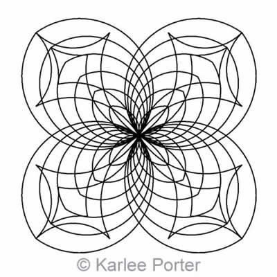 Digital Quilting Design Stained Glass Block 4 by Karlee Porter.