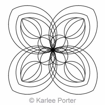 Digital Quilting Design Stained Glass Block 5 by Karlee Porter.