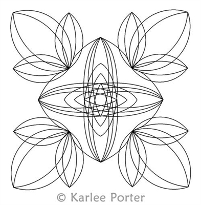 Digital Quilting Design Succulent Block by Karlee Porter.