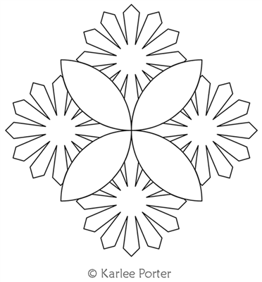 Digitized Longarm Quilting Design Sun Ray Block was designed by Karlee Porter.
