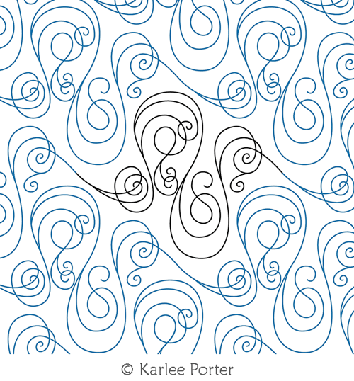 Tangled 2 by Karlee Porter. This image demonstrates how this computerized pattern will stitch out once loaded on your robotic quilting system. A full page pdf is included with the design download.