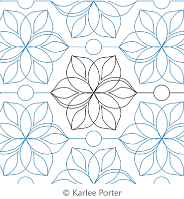KP Floral Garden by Karlee Porter. This image demonstrates how this computerized pattern will stitch out once loaded on your robotic quilting system. A full page pdf is included with the design download.