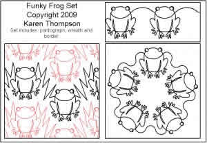 Digital Quilting Design Funky Frog Set by Karen Thompson.