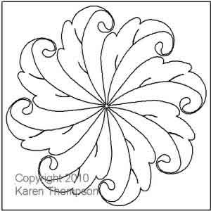 Digital Quilting Design Lacey Daisy Wreath 4 by Karen Thompson.