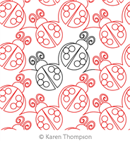 Ladybug, Ladybug by Karen Thompson. This image demonstrates how this computerized pattern will stitch out once loaded on your robotic quilting system. A full page pdf is included with the design download.