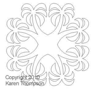 Digital Quilting Design Palm Tree Block by Karen Thompson.