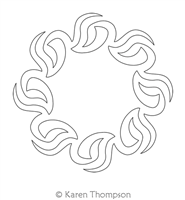 Plume Circle 3 by Karen Thompson. This image demonstrates how this computerized pattern will stitch out once loaded on your robotic quilting system. A full page pdf is included with the design download.