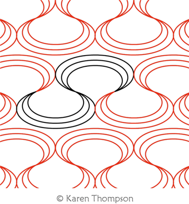 Sound Waves 2 by Karen Thompson. This image demonstrates how this computerized pattern will stitch out once loaded on your robotic quilting system. A full page pdf is included with the design download.