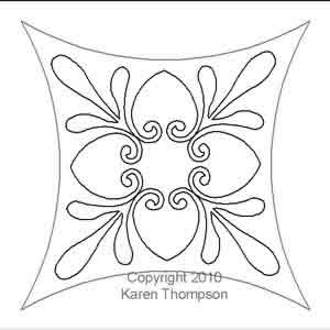 Digital Quilting Design Splendor Double Wedding Ring Block by Karen Thompson.