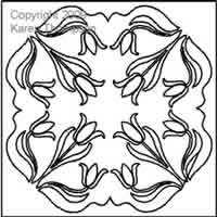 Digital Quilting Design Spring Tulip Square by Karen Thompson.