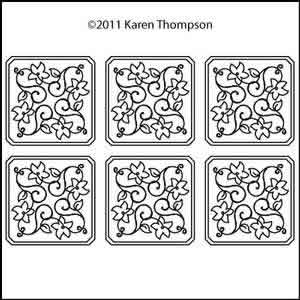 Digital Quilting Design Trellis Coasters by Karen Thompson.