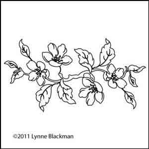 Digital Quilting Design Apple Blossom Branch by Lynne Blackman.