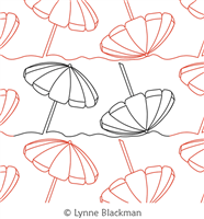 Digital Quilting Design Beach Umbrellas by Lynne Blackman.