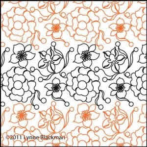 Digital Quilting Design Blooming Grays e2e by Lynne Blackman.