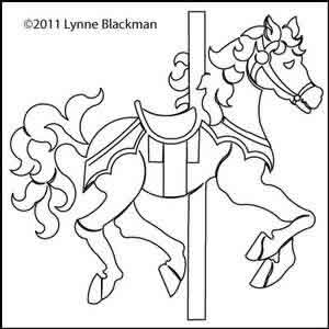 Digital Quilting Design Carousel Horse by Lynne Blackman.