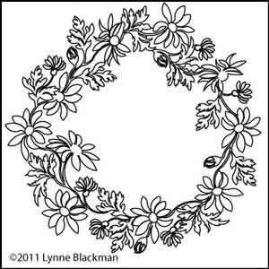 Digital Quilting Design Daisy Chain Wreath by Lynne Blackman.