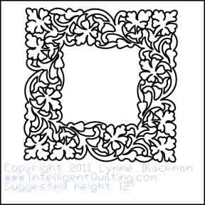 Digital Quilting Design Floral Frame by Lynne Blackman.