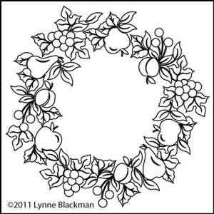 Digital Quilting Design Fruit Wreath by Lynne Blackman.