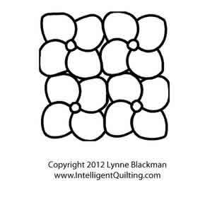 Digital Quilting Design Hydrangea Block by Lynne Blackman.