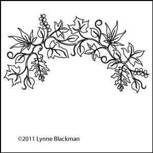 Digital Quilting Design Leaf Wreath 1 Top Half by Lynne Blackman.