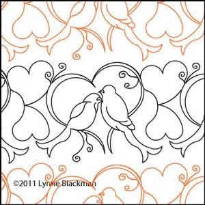 Digital Quilting Design Lovebirds by Lynne Blackman.