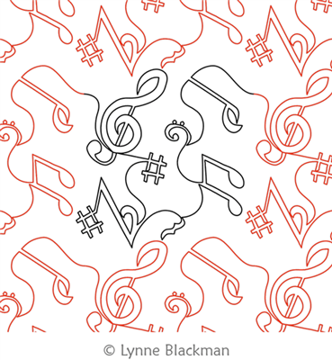 Digital Quilting Design Lynne's Musical Notes by Lynne Blackman.