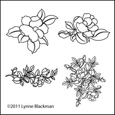 Digital Quilting Design Magnolia Set by Lynne Blackman.